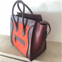 Céline Luggage Micro aus Leder in Bordeaux