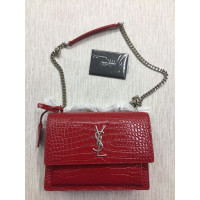 Saint Laurent Sunset Chain Wallet Leather in Red