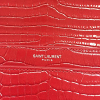 Saint Laurent Sunset Chain Wallet en Cuir en Rouge