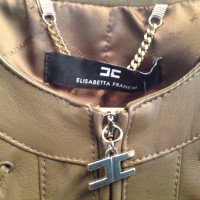 Elisabetta Franchi Leather jacket in khaki