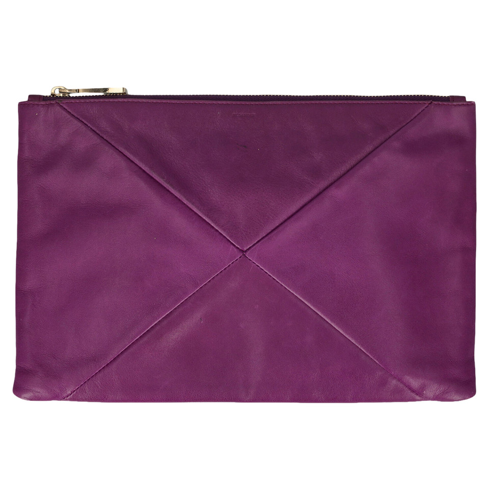 Jil Sander Clutch Bag Leather in Violet