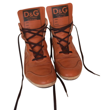 Dolce & Gabbana Trainers Leather in Orange