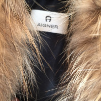 Aigner Down manteau avec col en fourrure