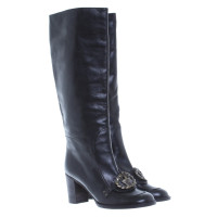 Anna Sui Schwarze Stiefel mit Detail