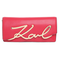 Karl Lagerfeld Clutch Bag Leather in Red