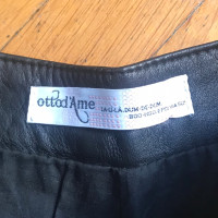 Ottod'ame  Leren shorts in zwart