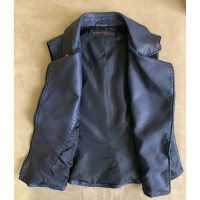 Trussardi Leather vest in blue