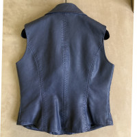 Trussardi Leather vest in blue