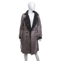Marc Cain Leather coat with fur
