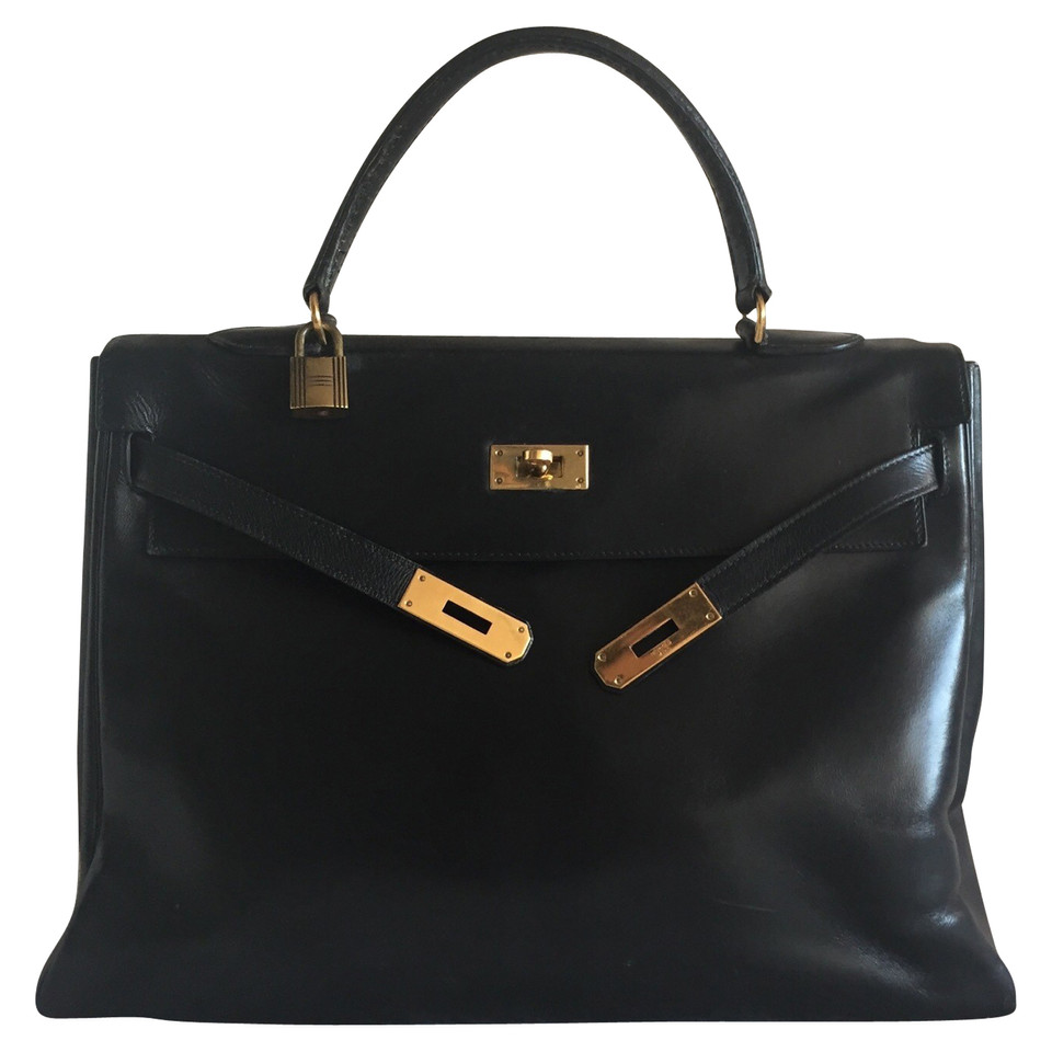 Hermès Kelly Bag 35 aus Leder in Schwarz