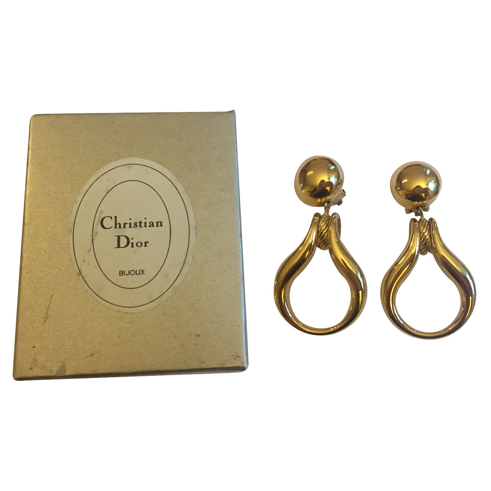 Christian Dior clip lampadario dell'orecchio placcati in oro