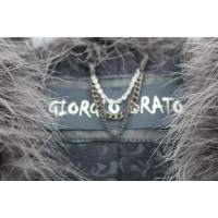 Giorgio Brato Leather vest with feather decor