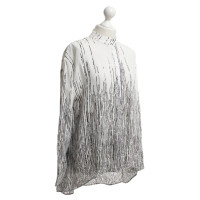 Balenciaga blouse de soie en noir / blanc