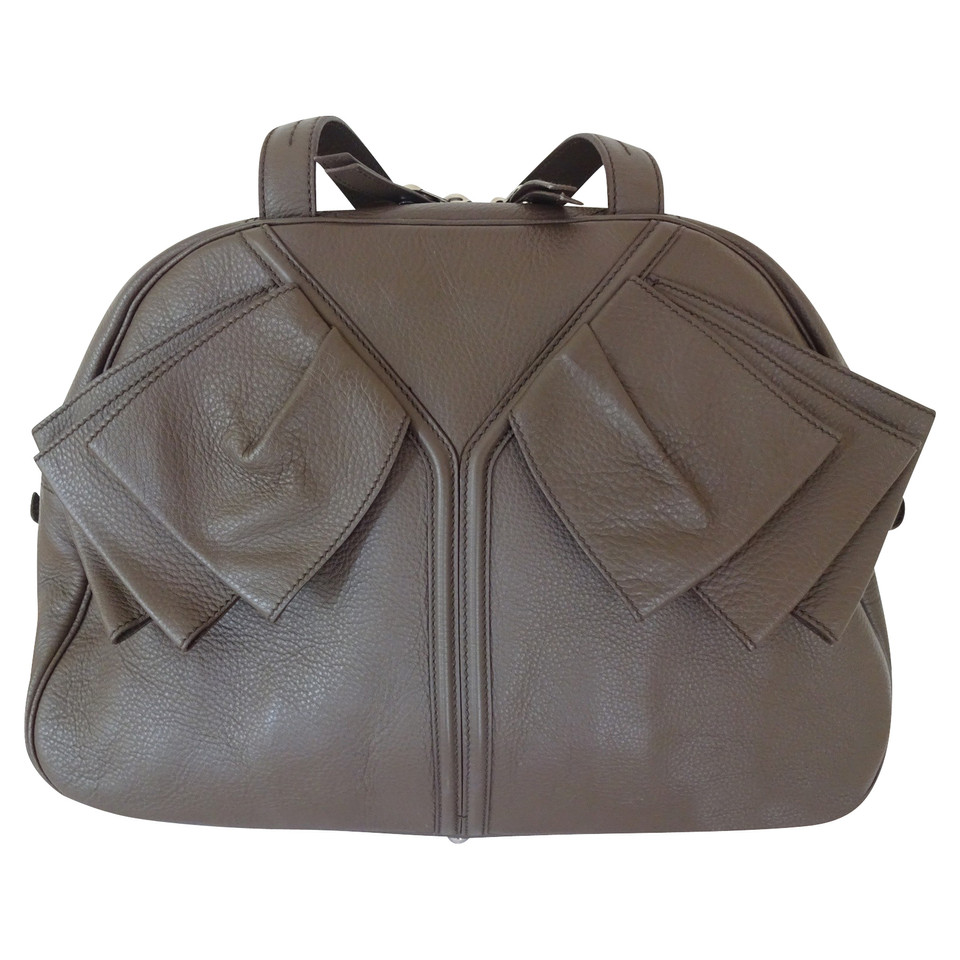 Yves Saint Laurent Tote Bag aus Leder in Taupe