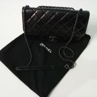 Chanel Classic Flap Bag Mini Square aus Leder in Schwarz