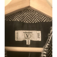 Valentino Garavani Black and white herringbone coat