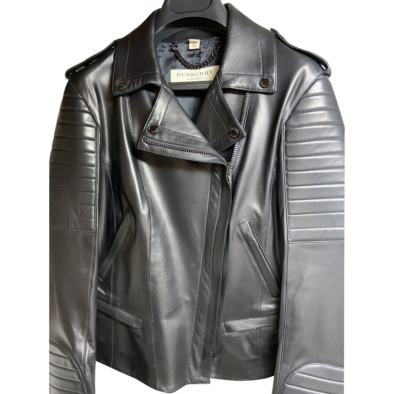 Burberry Jacket/Coat Leather in Black 