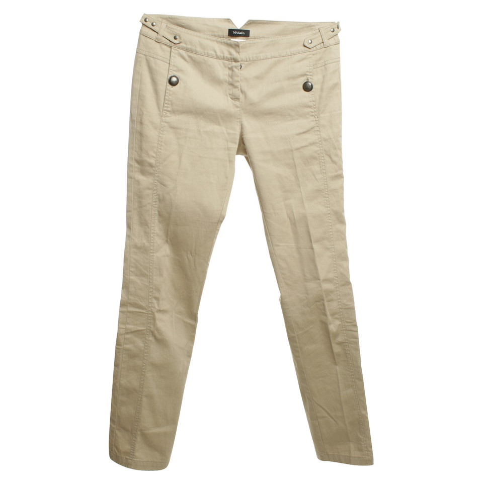 Max & Co pantaloni di cotone beige a