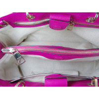 Gucci Bamboo Shopper aus Leder in Fuchsia