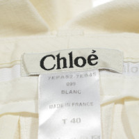 Chloé Paire de Pantalon en Coton en Crème