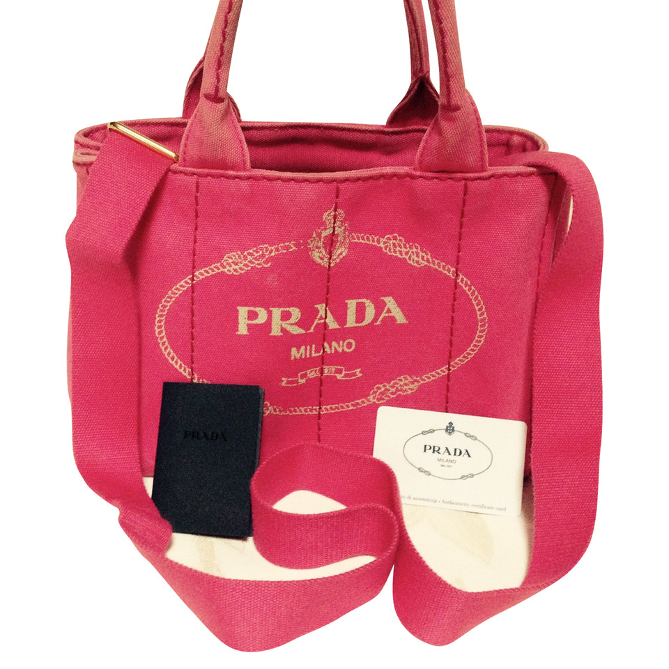 Prada Handtasche aus Baumwolle in Rosa / Pink