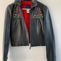 Kenzo Leather jacket with embroidery