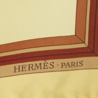 Hermès sciarpa di seta in giallo pastello