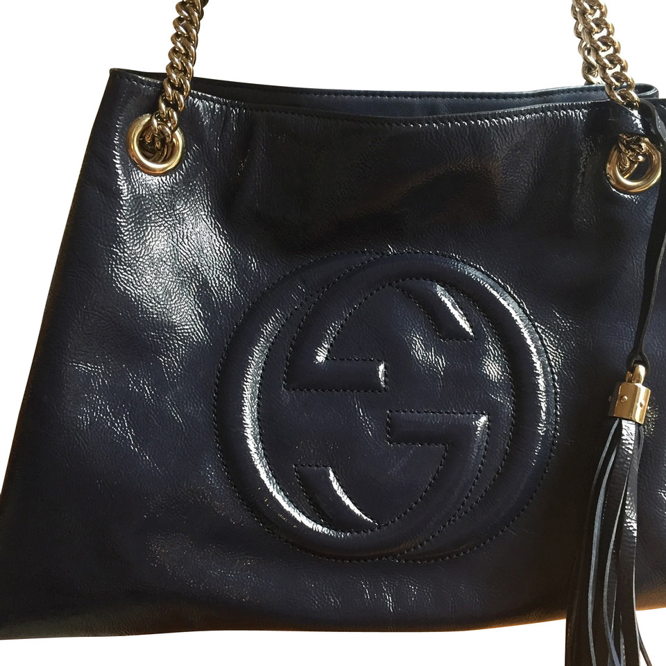 Gucci Handtasche aus Leder in Blau