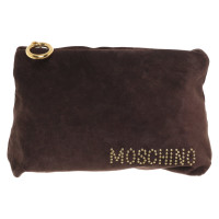 Moschino Clutch Suède in Bruin