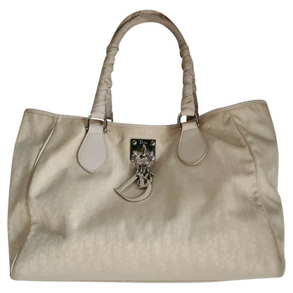 Christian Dior Trotter Bag aus Canvas in Creme