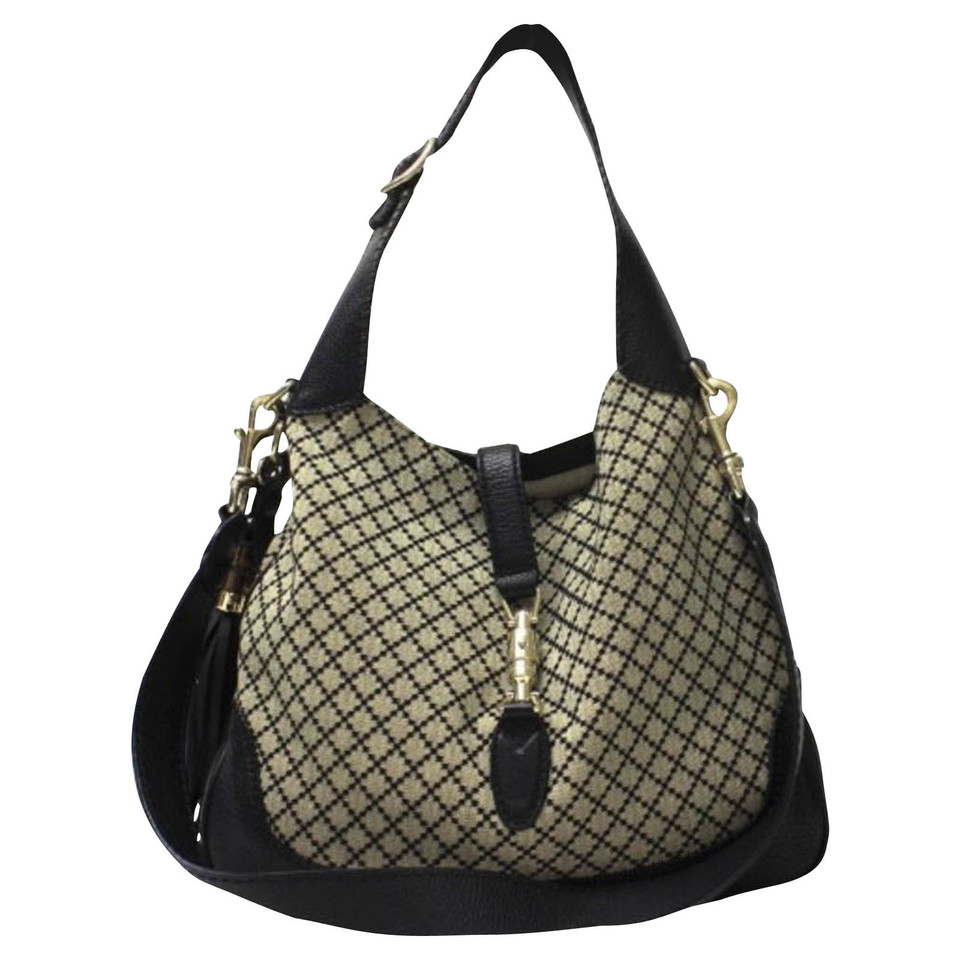 Gucci New Jackie Diamond And Leather Fabric
