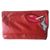 Prada Clutch Bag Leather in Red