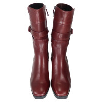 Balenciaga Boots Leather in Bordeaux