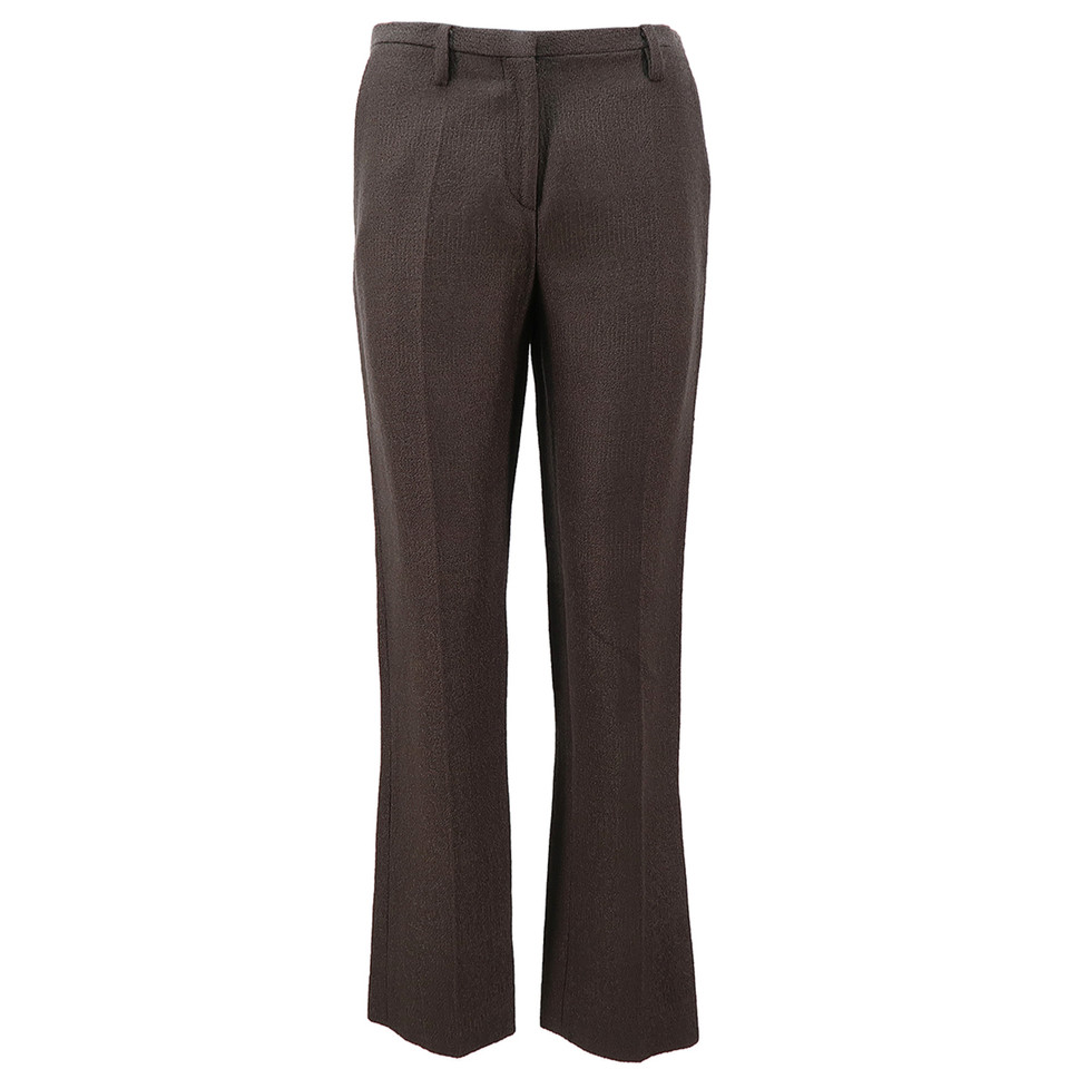 Prada Paire de Pantalon en Laine en Marron