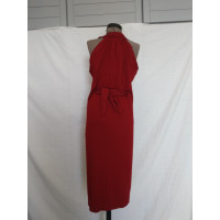 Donna Karan robe rouge en laine à épaules dénudées