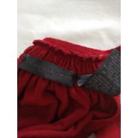 Donna Karan red mid-length off shoulders wool dress