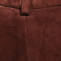 Marc Cain Wild leather-trousers in dark brown