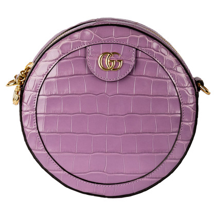 Gucci Umhängetasche aus Leder in Violett
