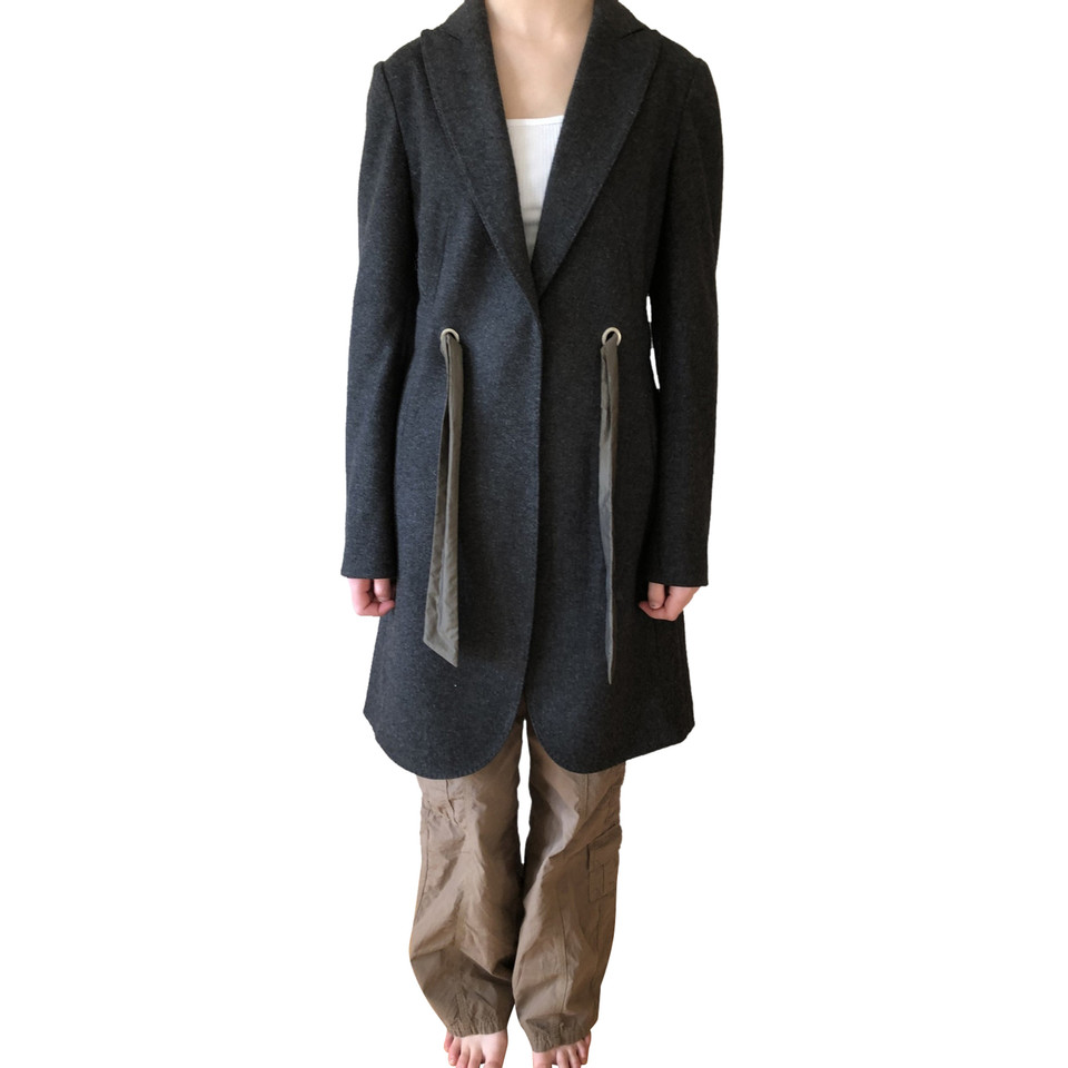 Brunello Cucinelli Jacke/Mantel aus Wolle in Grau