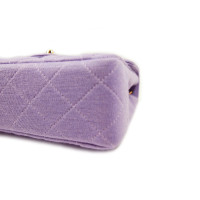 Chanel Classic Flap Bag New Mini aus Jersey in Violett