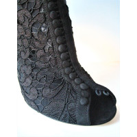 Dolce & Gabbana Lace Suede Fabric ankle boots