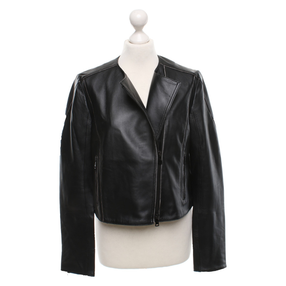Luisa Cerano Leather jacket in black