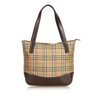 Burberry Plaid Canvas Tote Bag