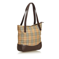 Burberry Plaid Canvas Tote Bag