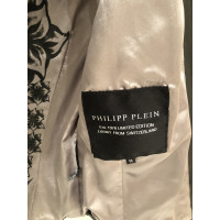 Philipp Plein Lederen jas met Swarovski-stenen