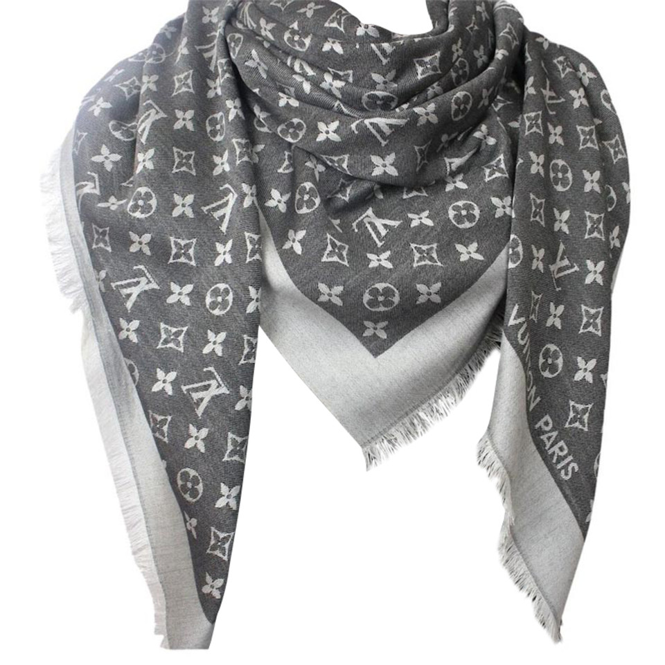 Louis Vuitton Monogram sjaal zwart denim