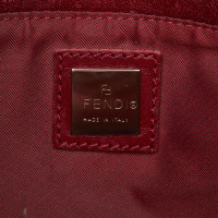 Fendi Baguette Bag Micro in Tela in Rosso
