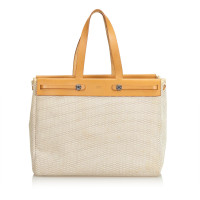 Hermès Herbag 39 aus Canvas in Weiß