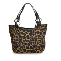 Fendi Leopard Printed Jacquard Shoulder Bag
