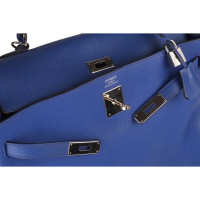 Hermès Kelly Bag 35 Leer in Blauw